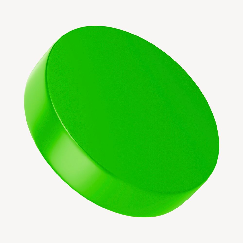 3D green round badge clipart psd