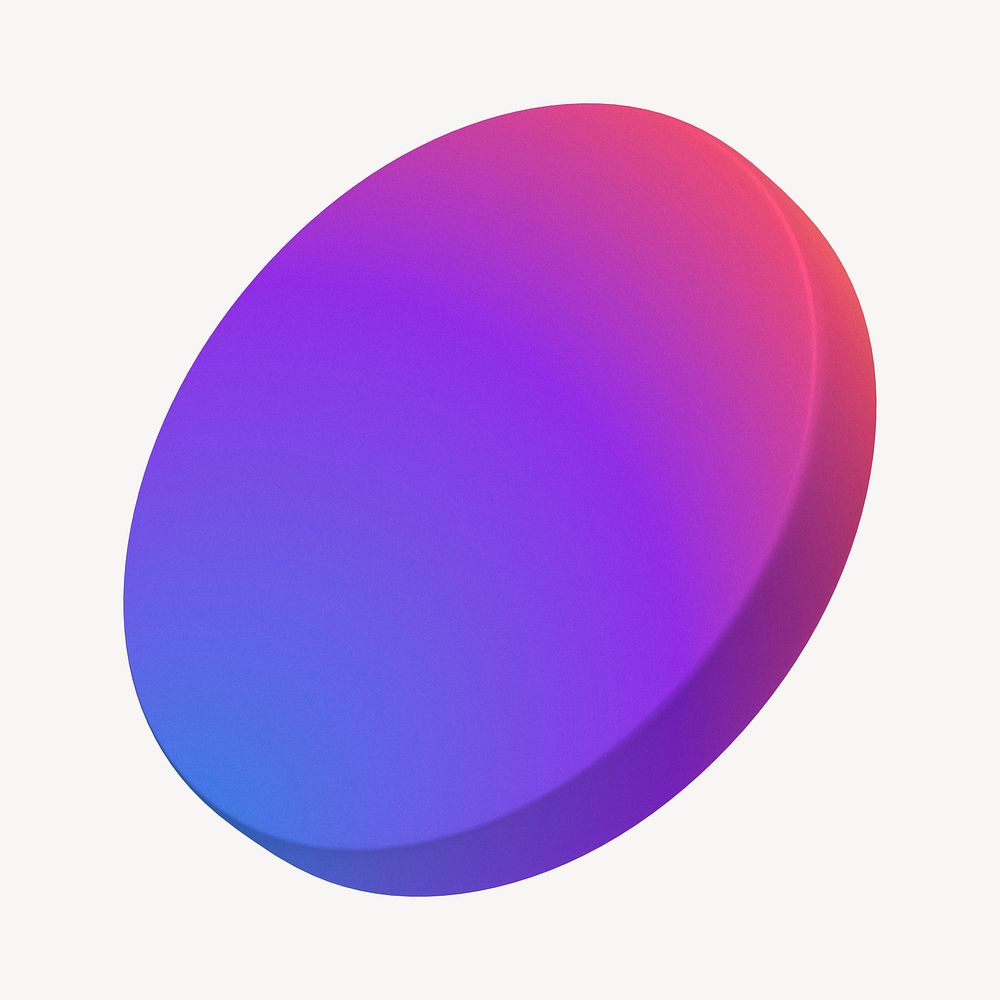 3D gradient purple round badge illustration