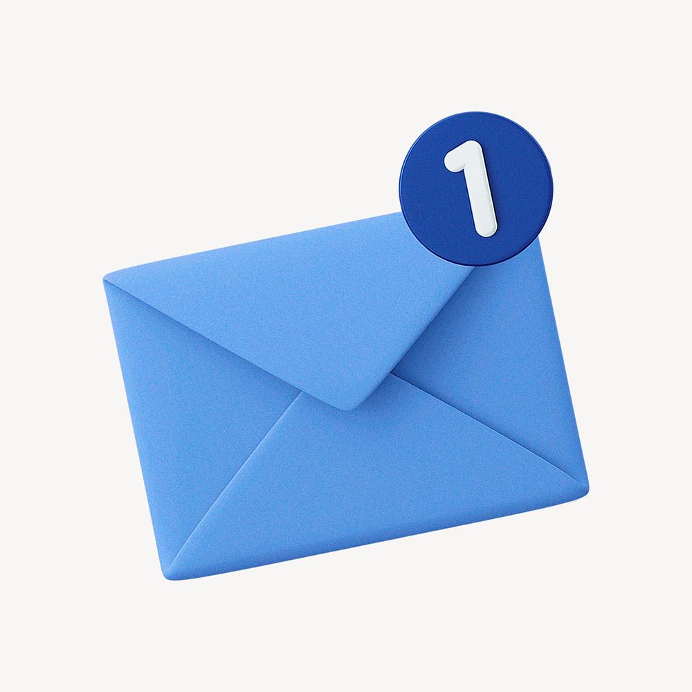 3D notification email clipart psd