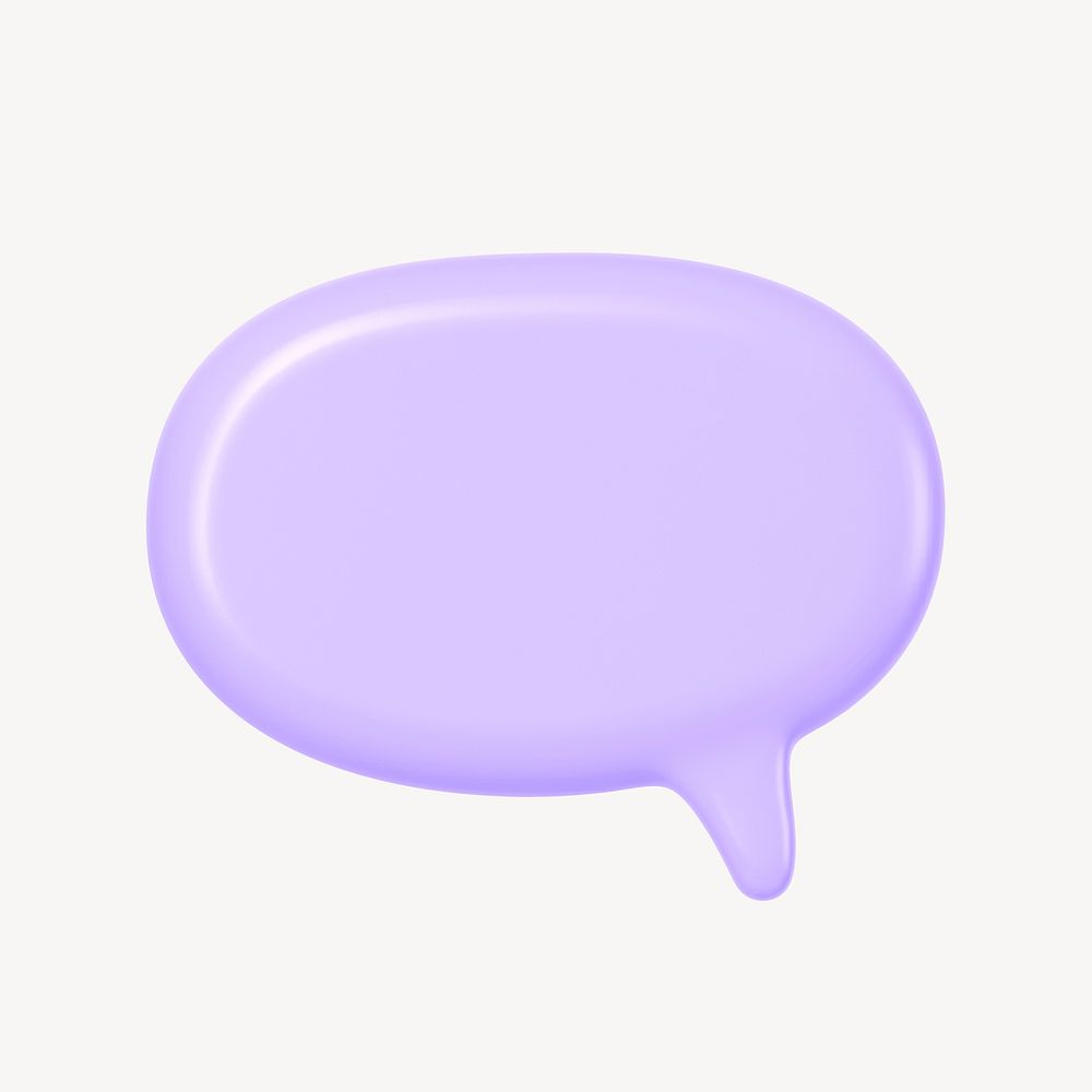 3D purple speech bubble clipart psd