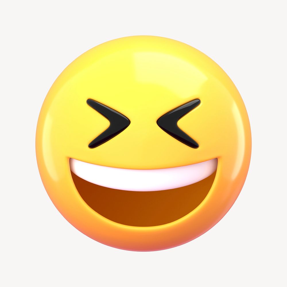 3D laughing face emoticon clipart psd