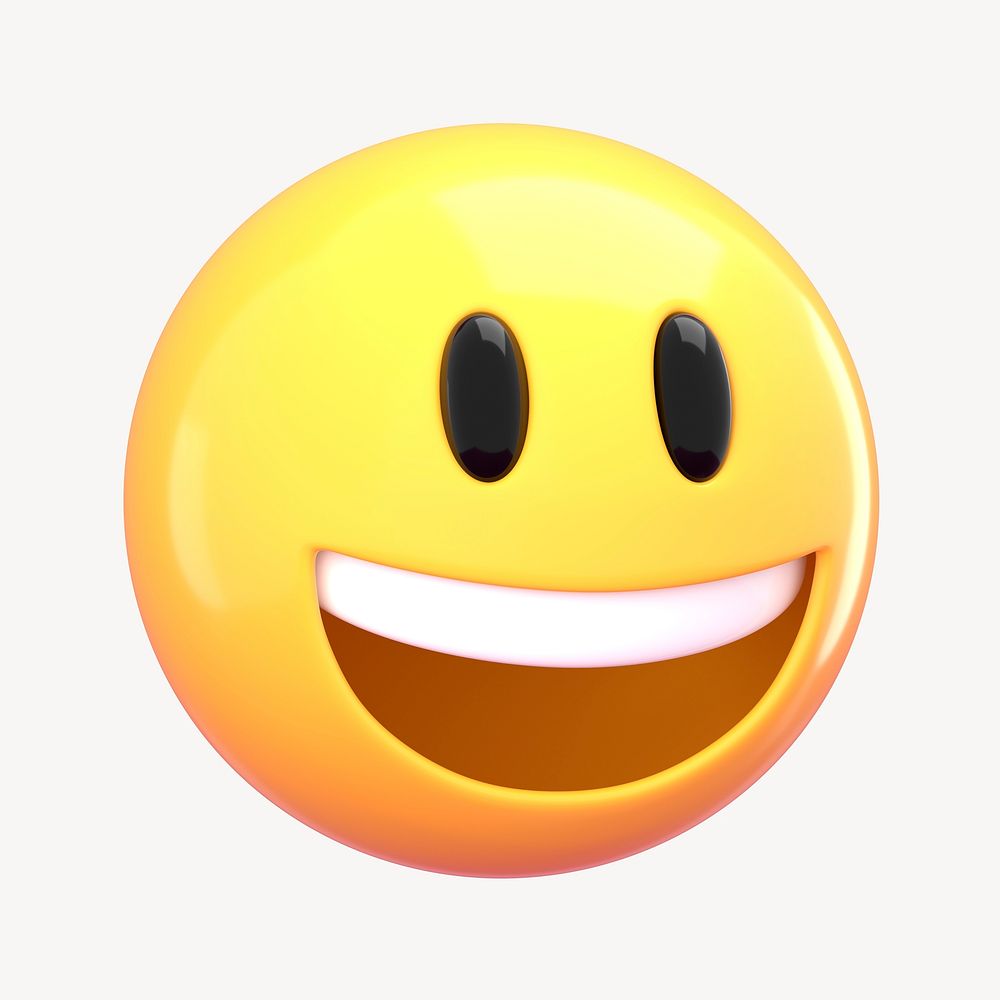 3D smiling face emoticon illustration