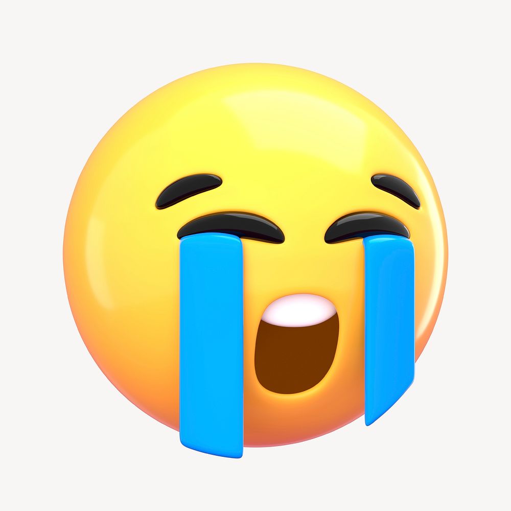 3D loud crying face emoticon | Premium PSD - rawpixel