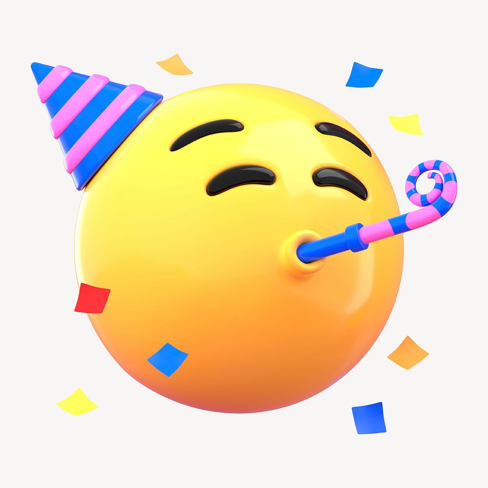 3D party emoticon illustration psd