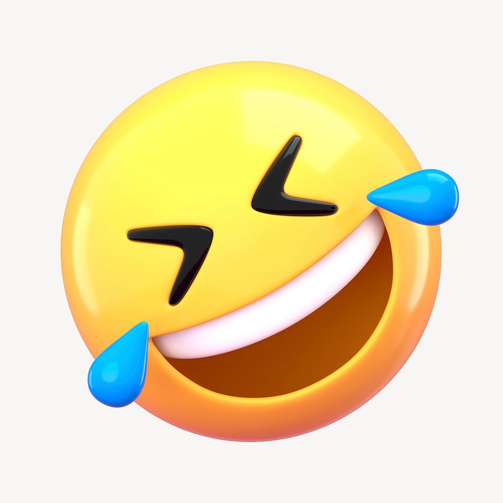 3D laughing with tears emoticon illustration