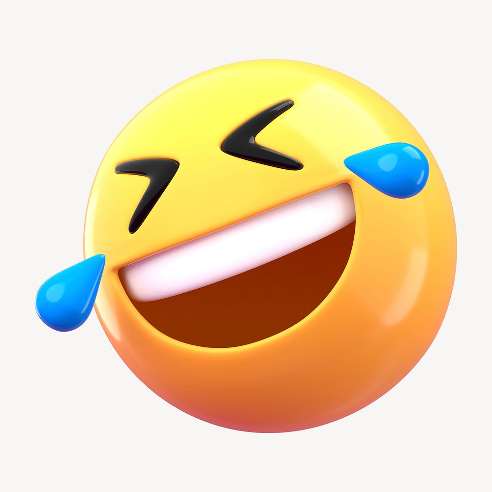 3D laughing emoticon clipart psd