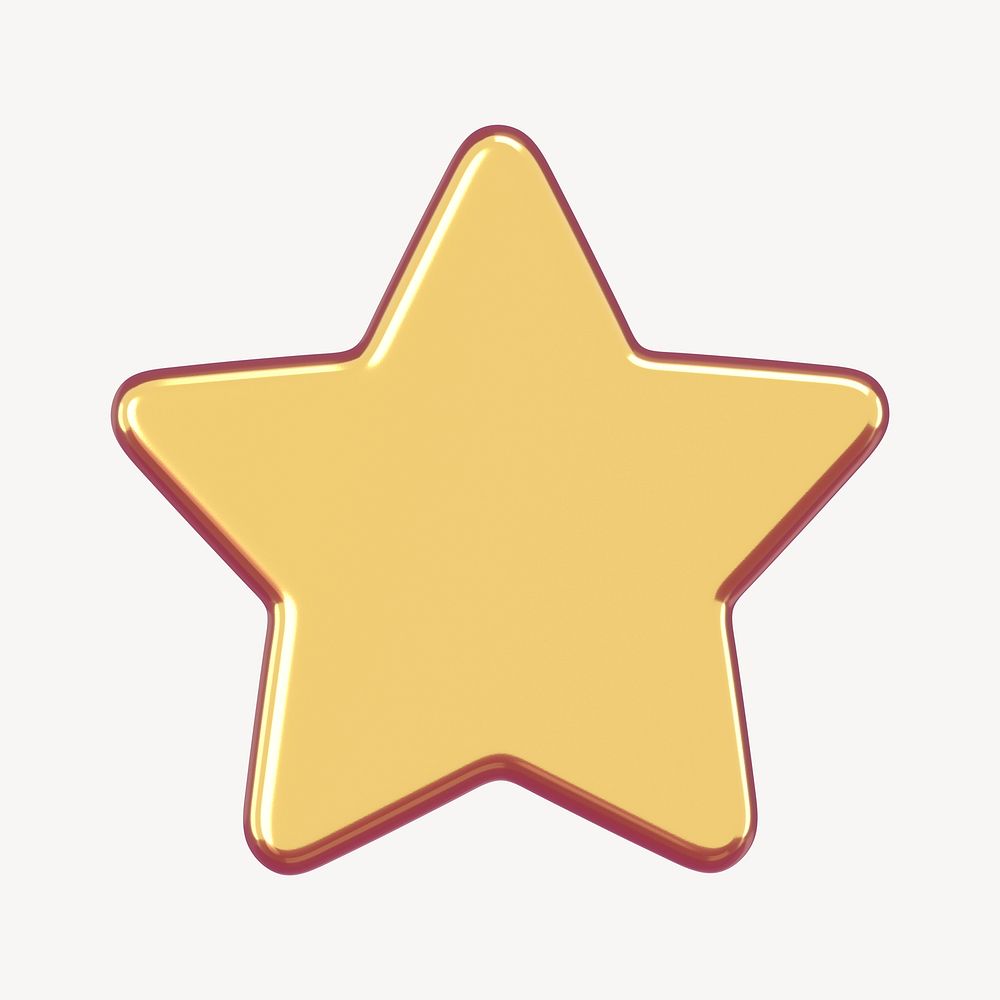3D yellow star badge illustration