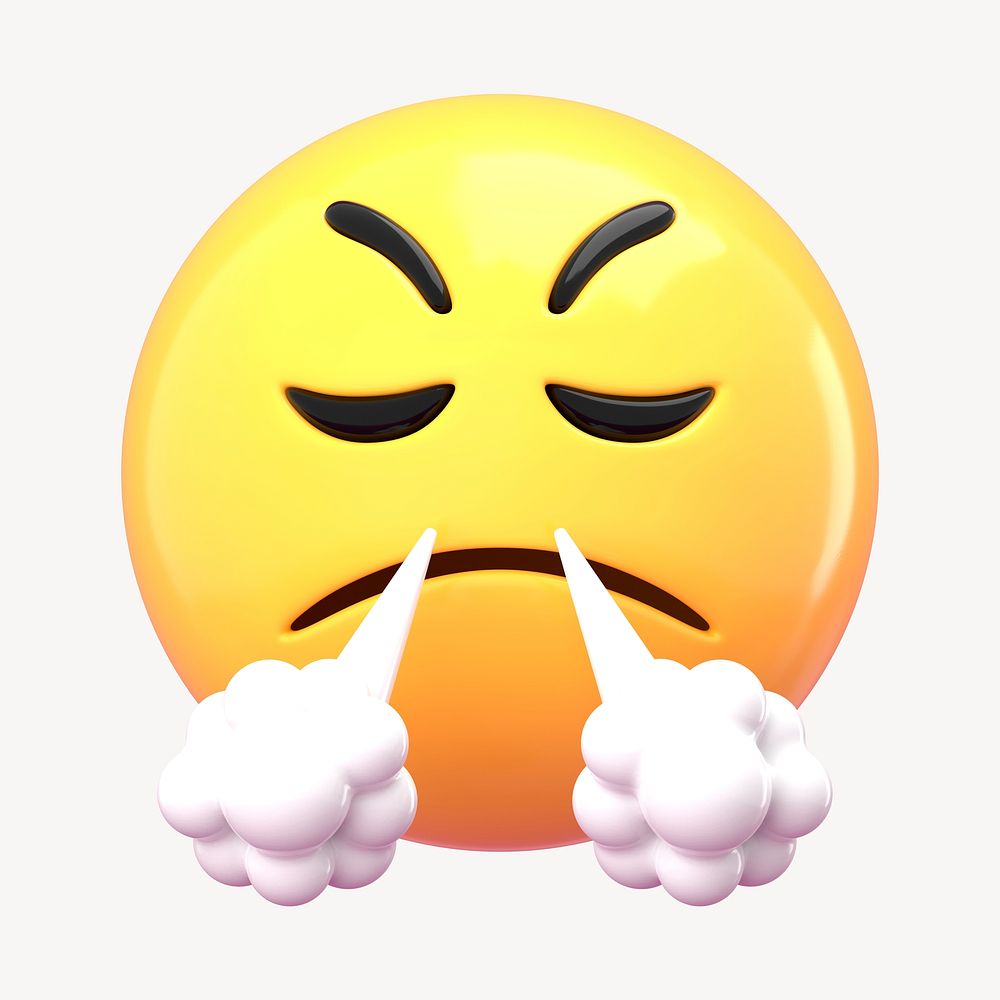 Frustrated face 3D emoticon clipart | Premium PSD - rawpixel