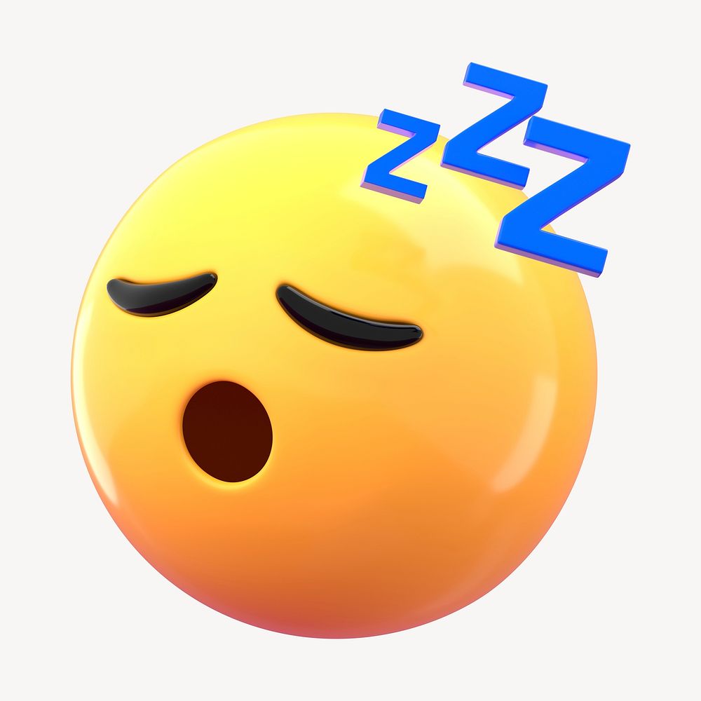 Sleeping face 3D emoticon clipart psd