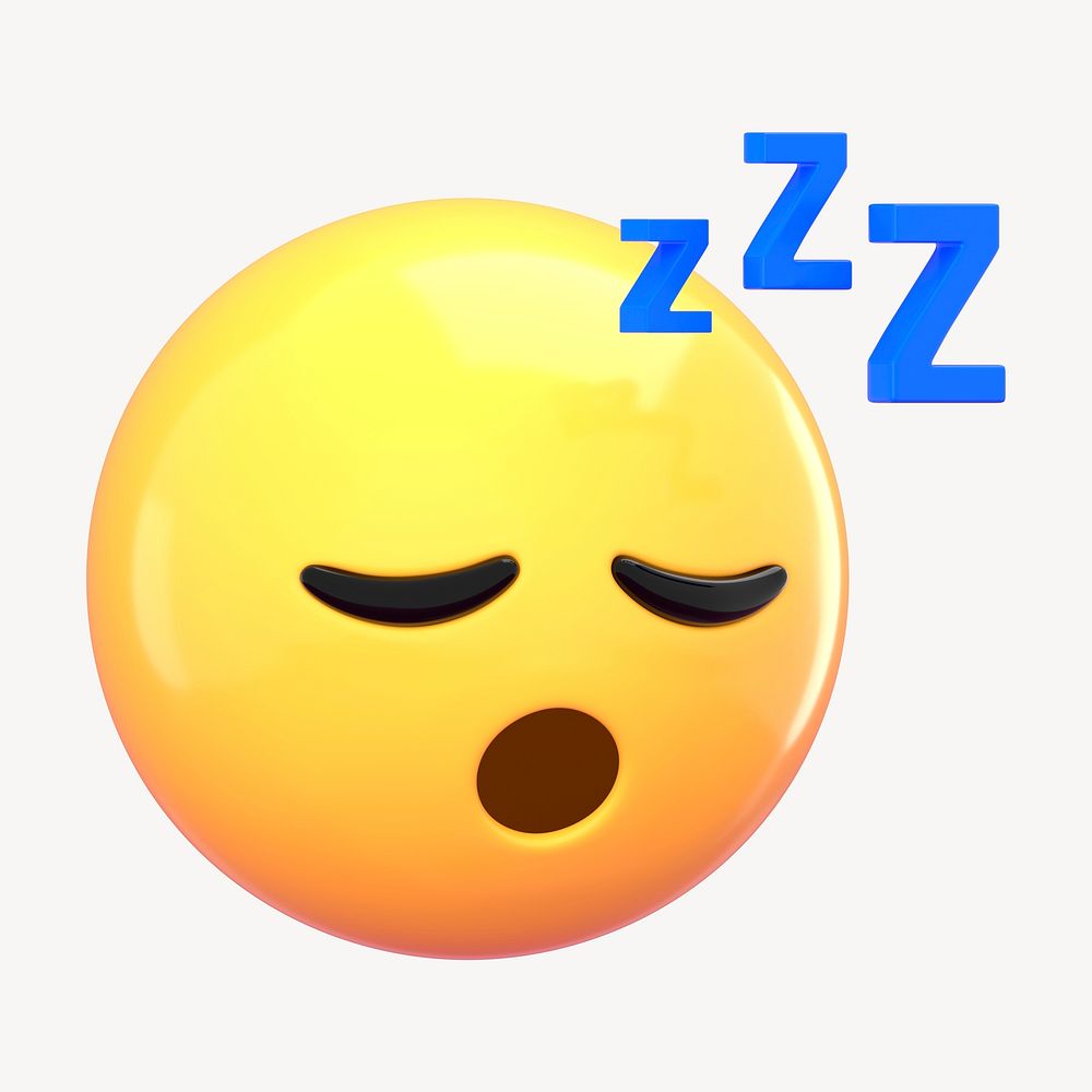 Sleeping face 3D emoticon clipart psd