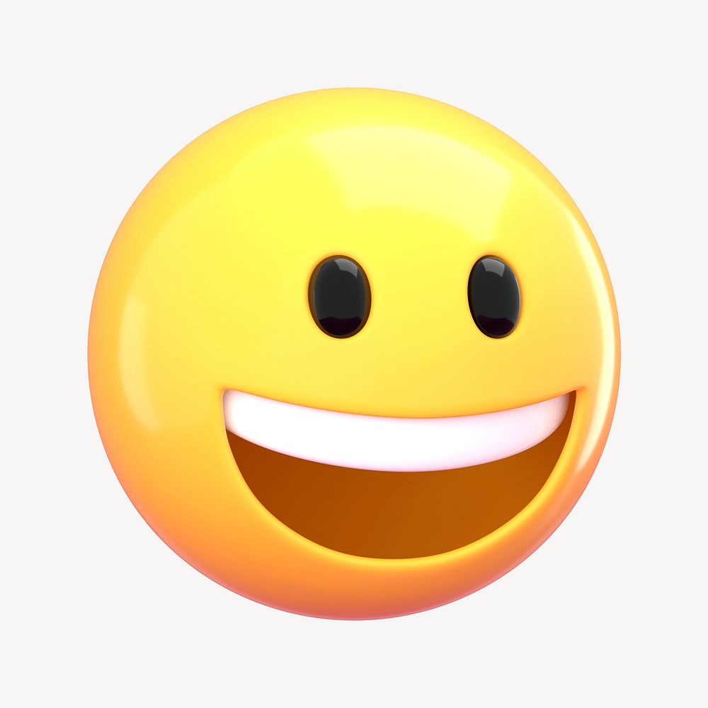 Happy face 3D emoticon clipart psd