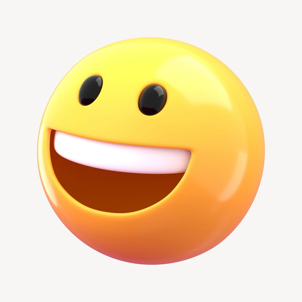 Happy face 3D emoticon clipart psd