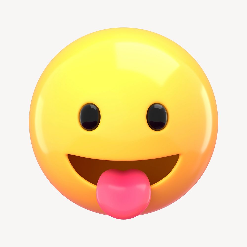 Tongue out  3D emoticon illustration graphic