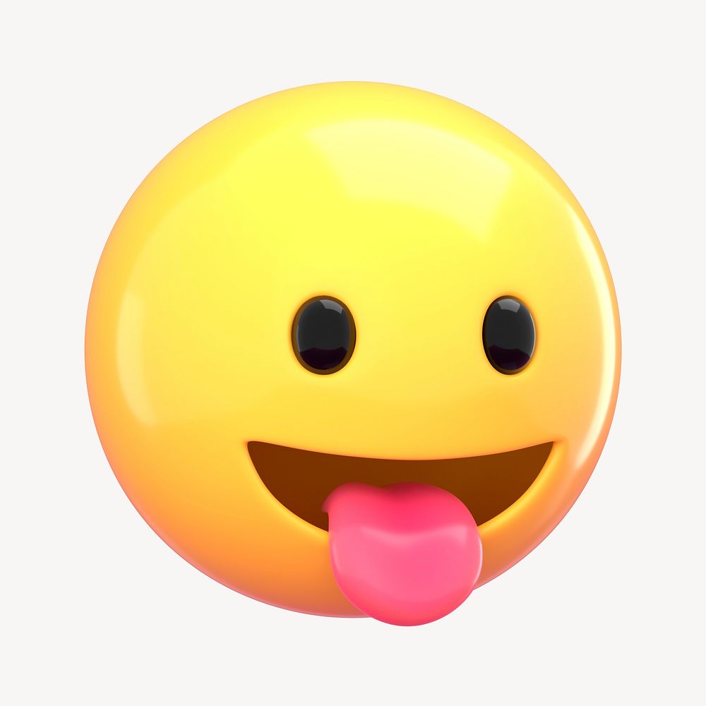 Tongue out  3D emoticon illustration graphic