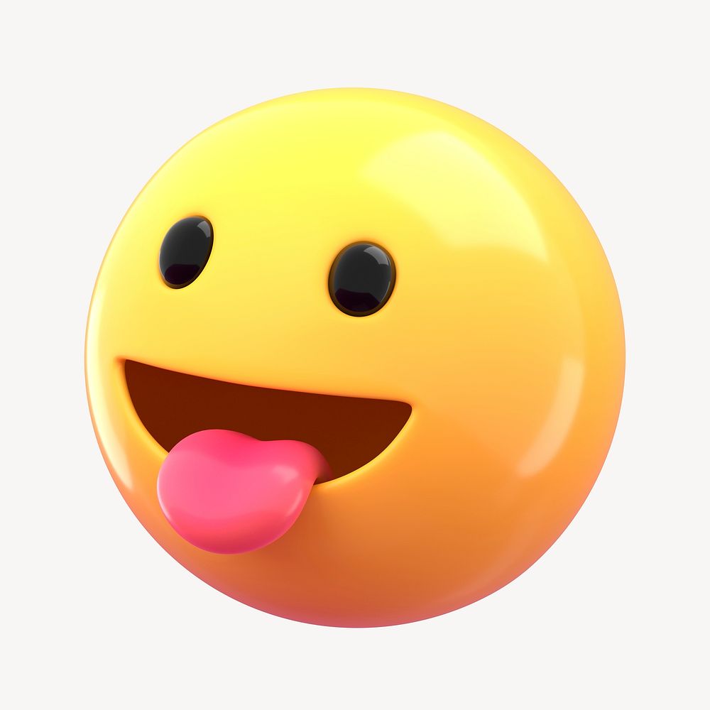 Tongue out  3D emoticon clipart psd