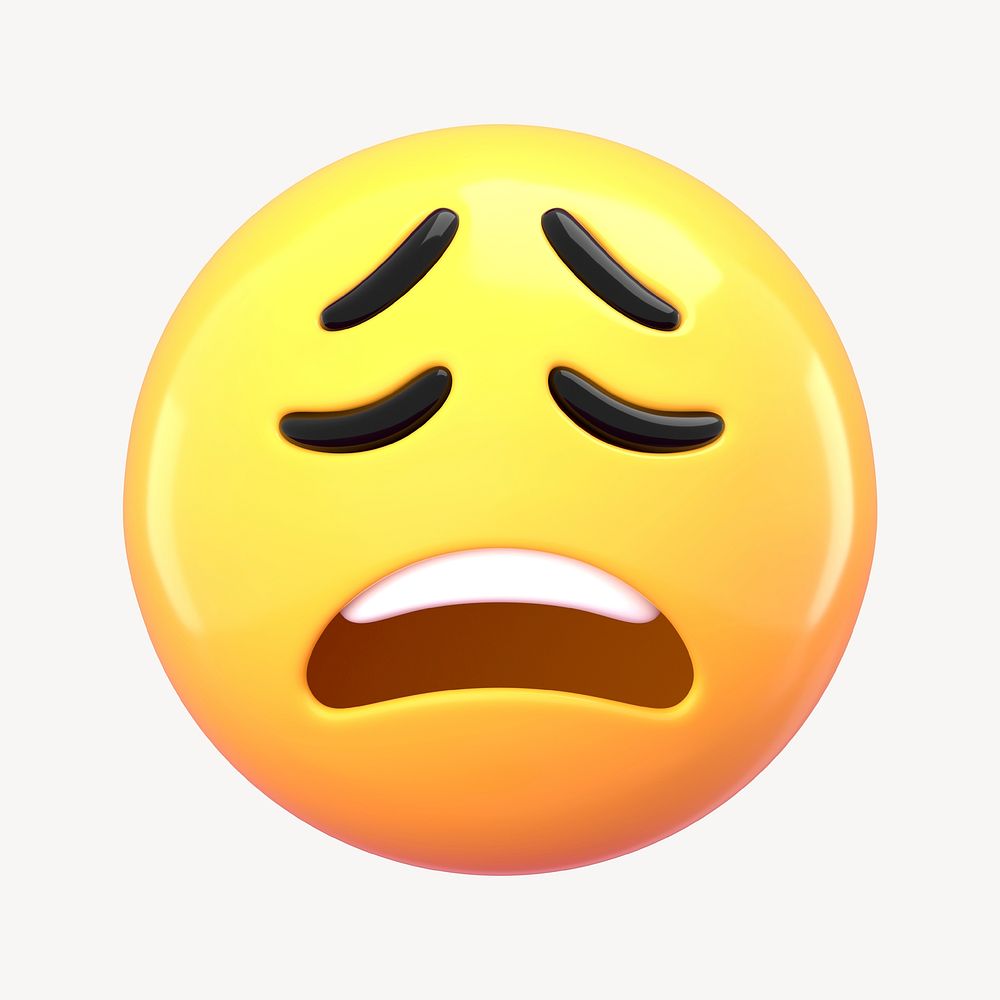 Disappointed face 3D emoticon clipart psd