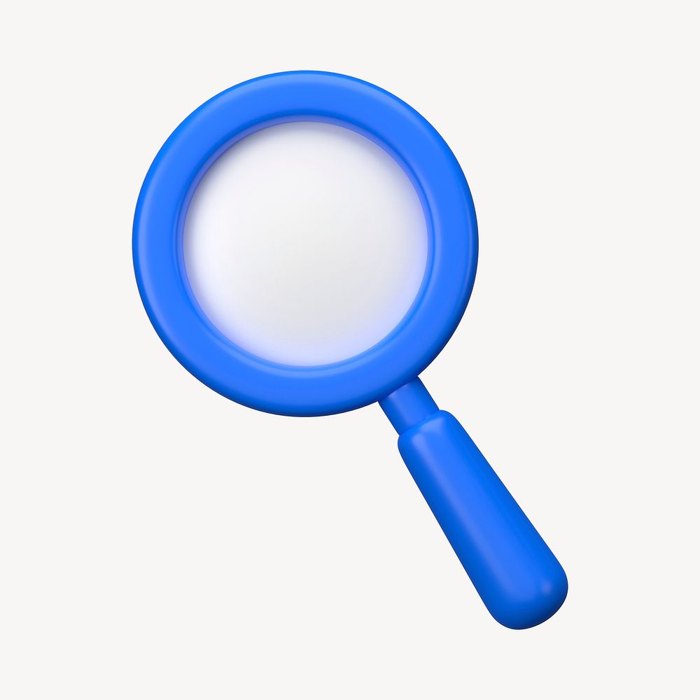 Blue magnifying glass 3D business icon psd