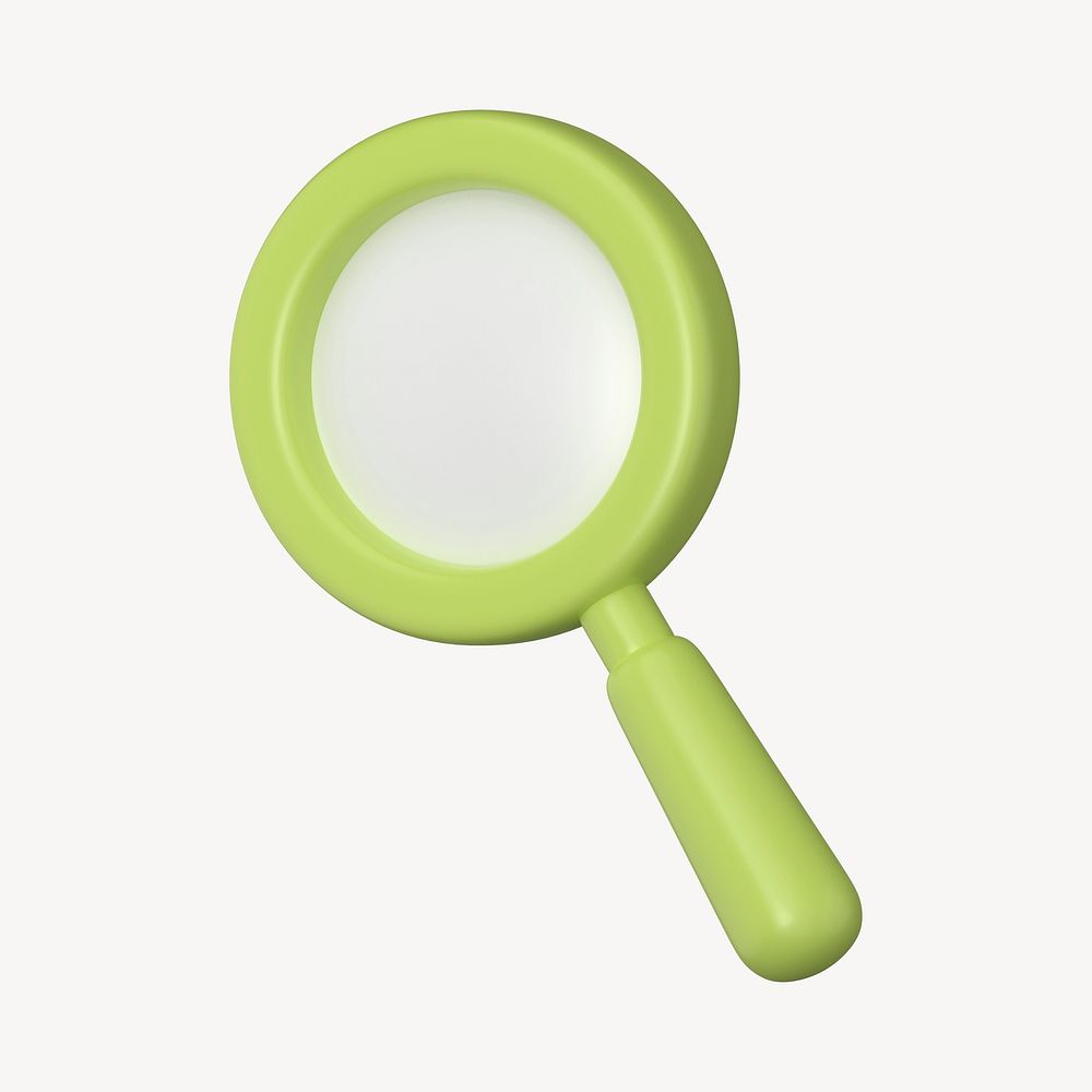 Green magnifying glass 3D business icon psd