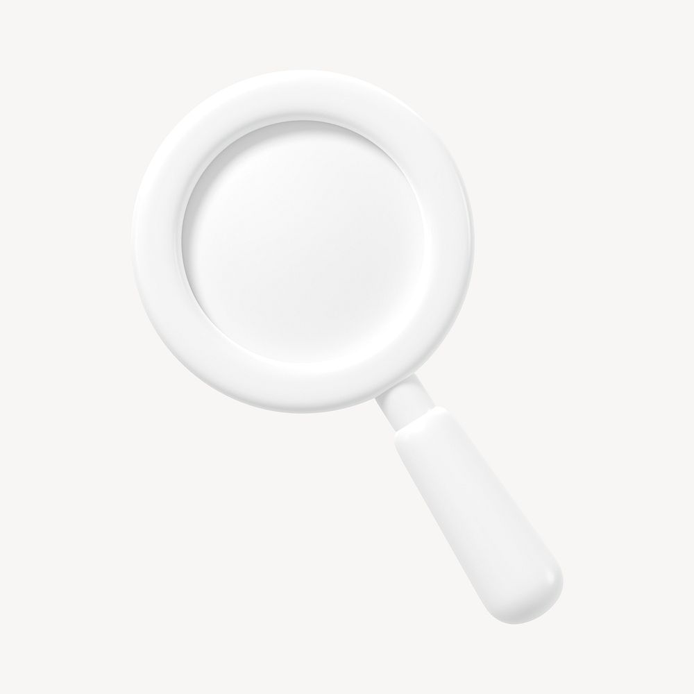 White magnifying glass 3D business icon psd