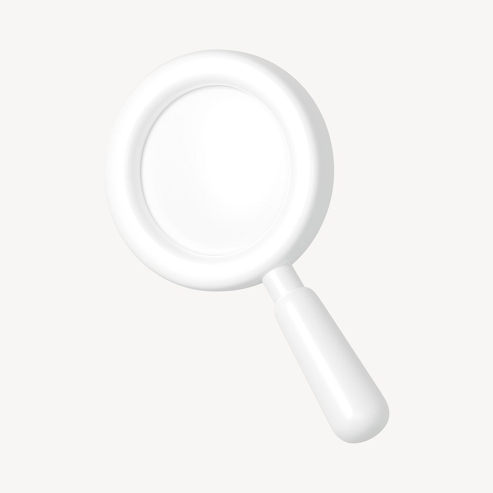 White magnifying glass 3D business icon psd
