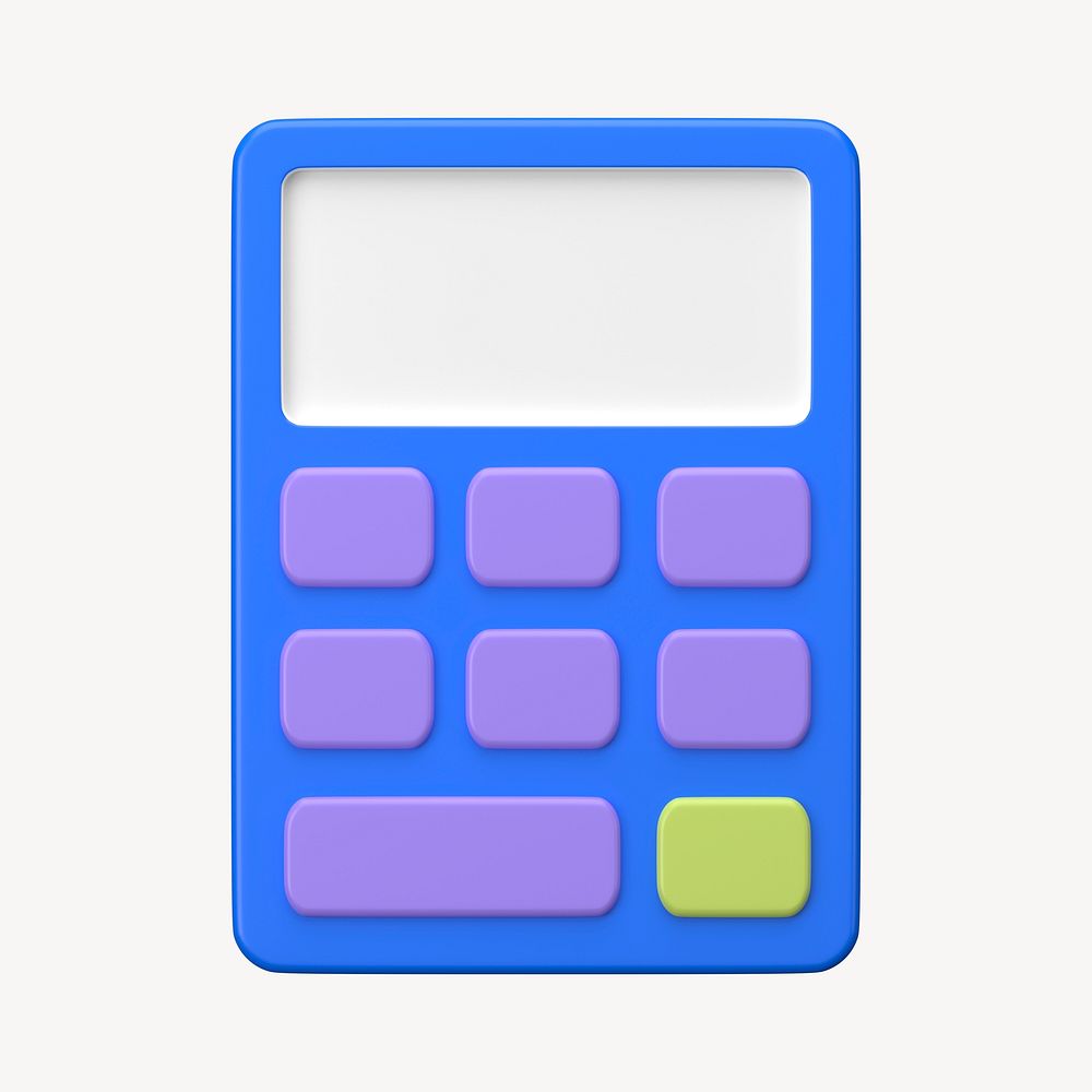 Blue calculator, 3d business icon psd