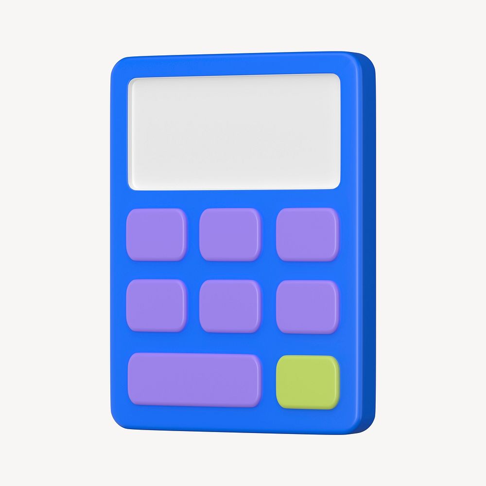 Blue calculator, 3d business icon psd