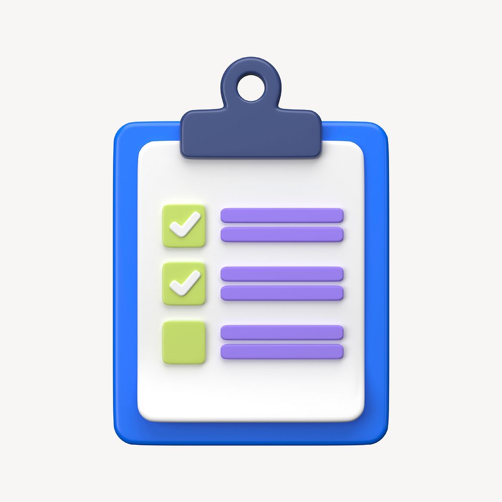 Task clipboard 3D business icon
