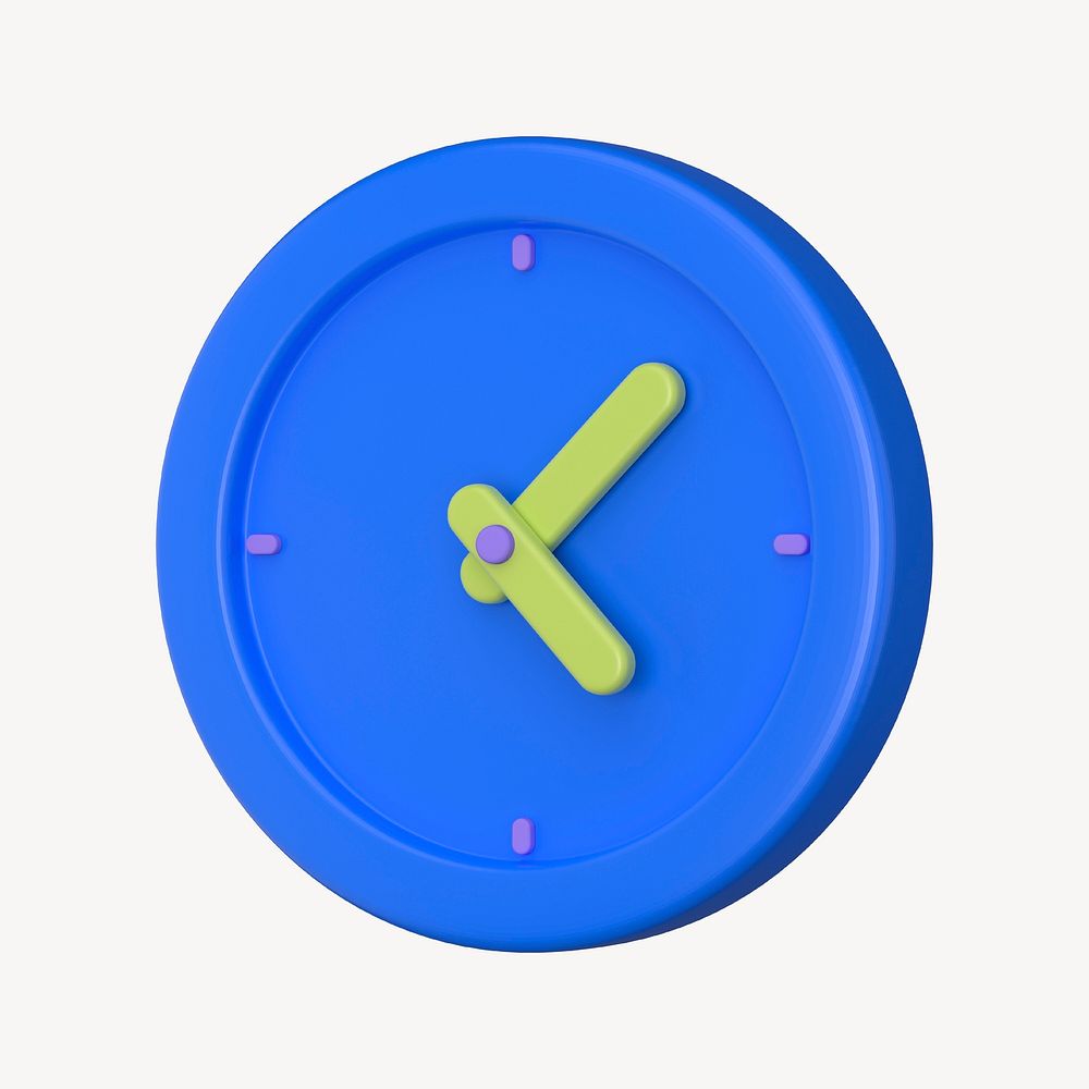 Blue clock 3D business icon