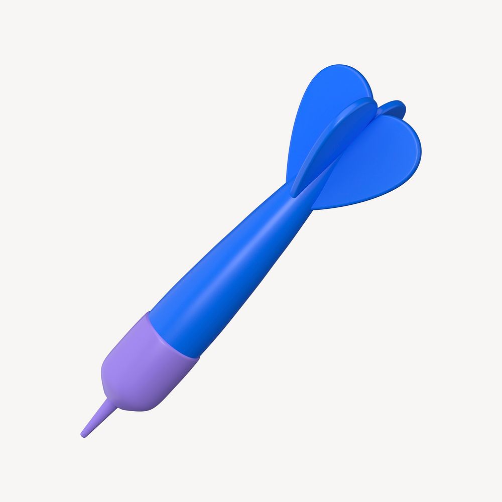Blue 3D dart graphic
