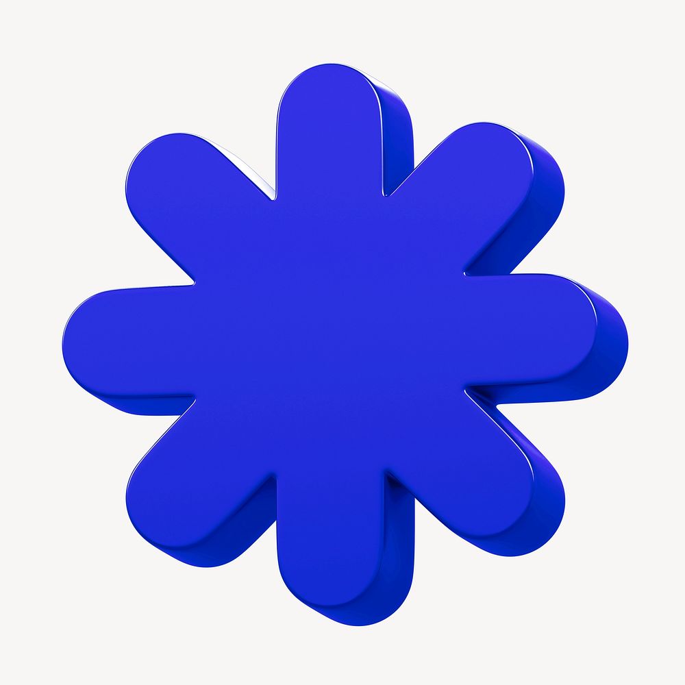 Blue flower badge graphic