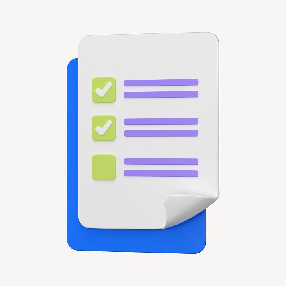 Task checklist 3D business icon