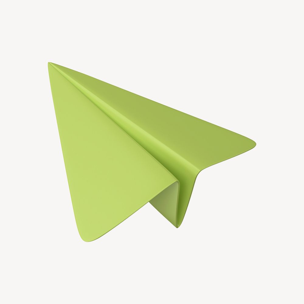 Green paper plane 3D business icon psd