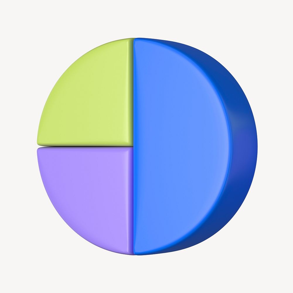 Colorful 3D pie chart business graph clipart