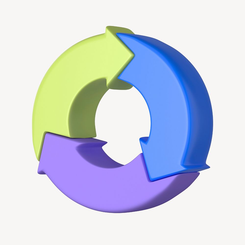 Circular chart graph, 3D business shape graphic psd