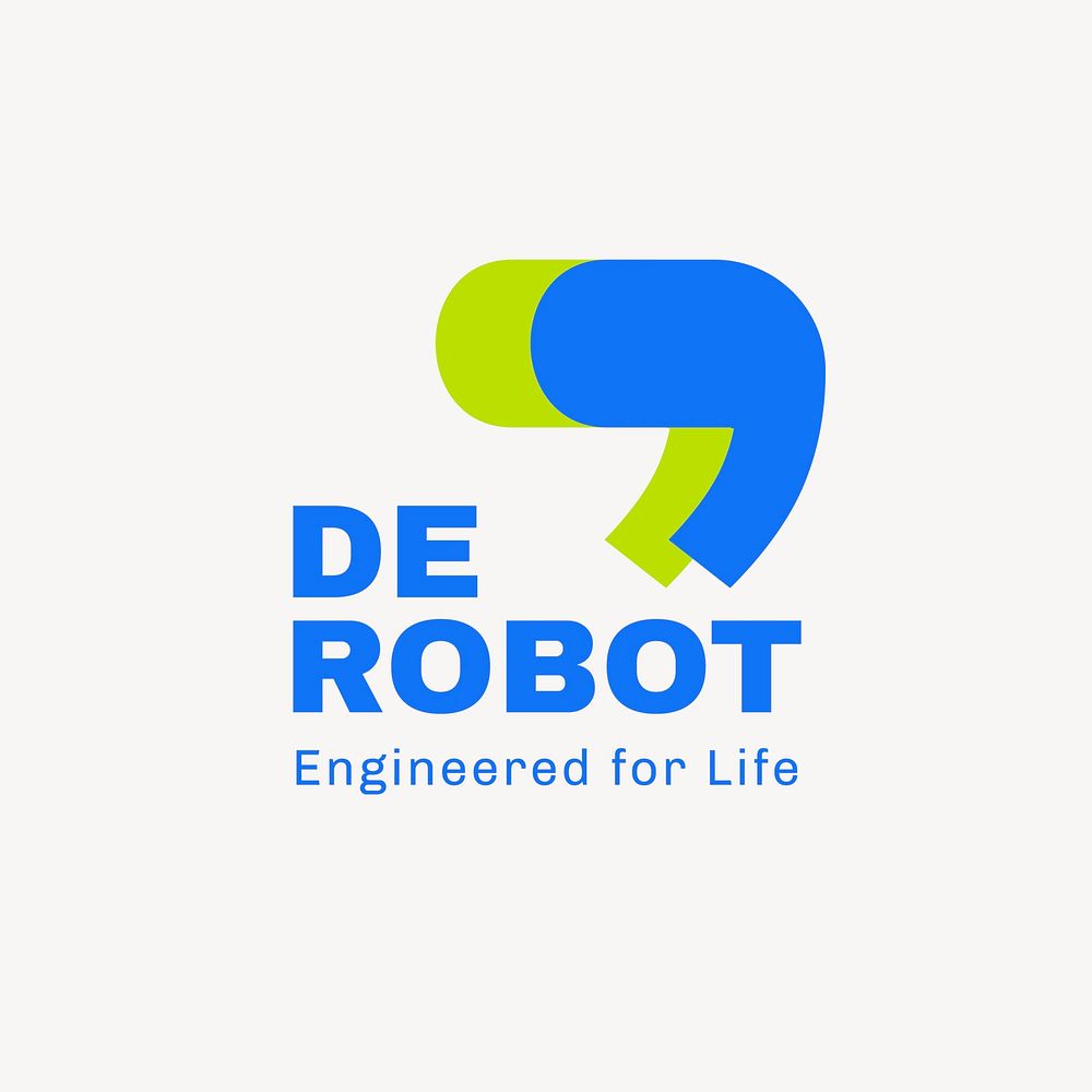 De robot logo template, engineering business design vector