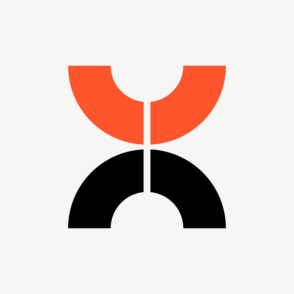 Abstract logo element, orange and black design vector