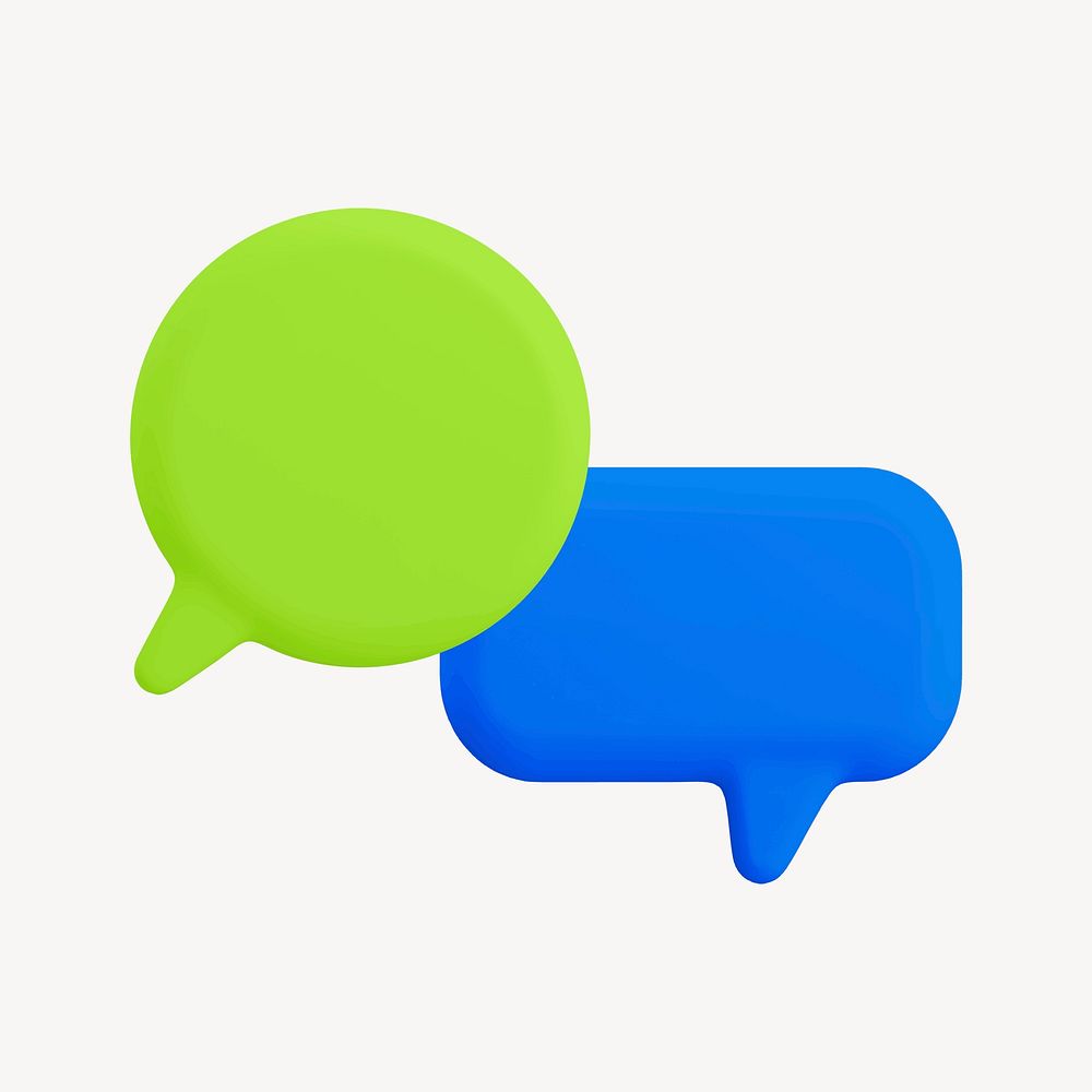 3D speech bubbles, communication graphic vector