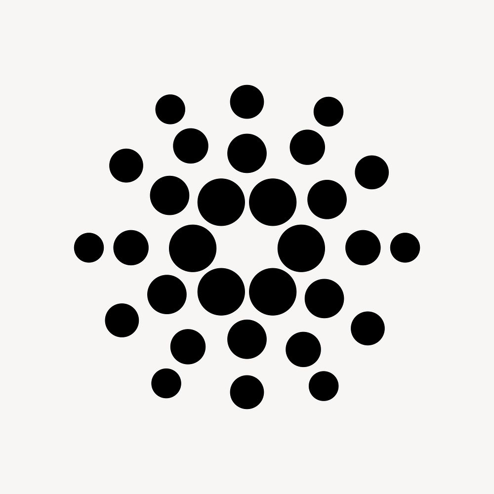 Black dotted shapes logo element vector