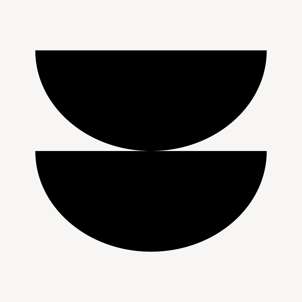Black semicircles, business logo element clipart vector