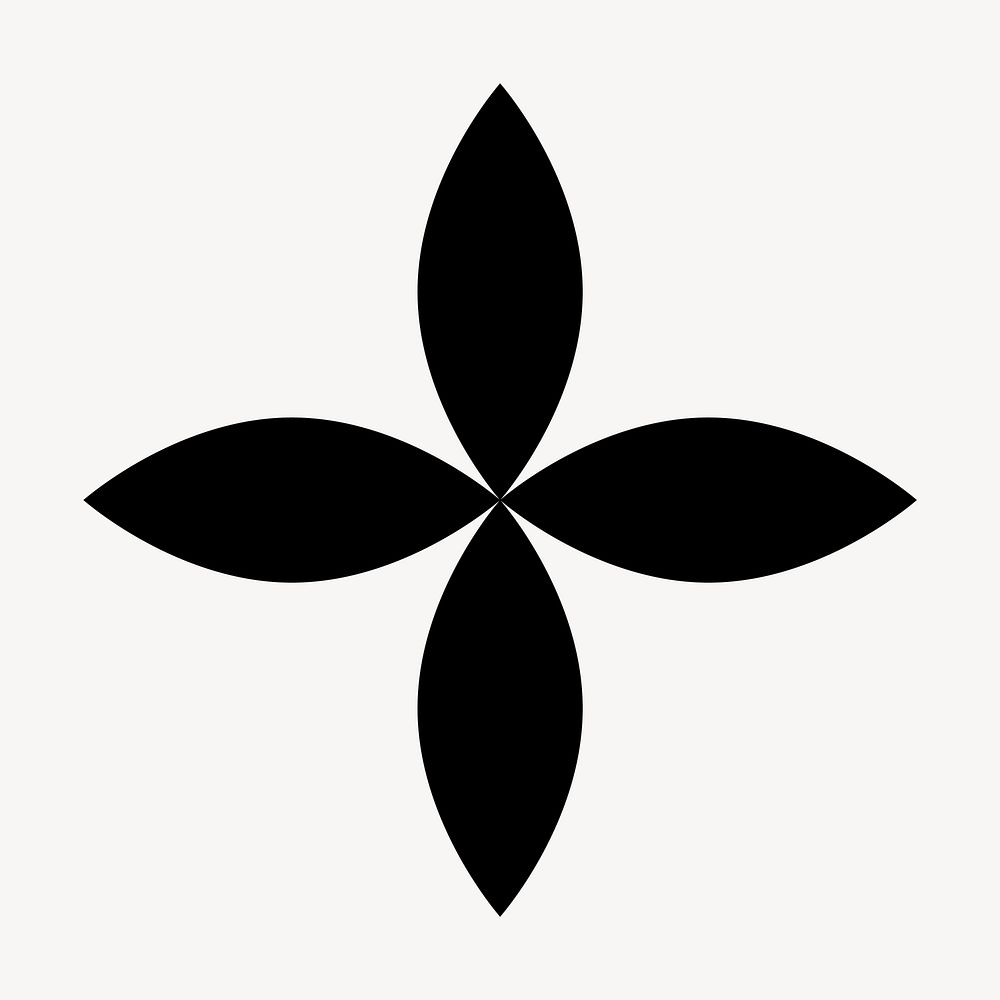 Black floral icon clipart vector