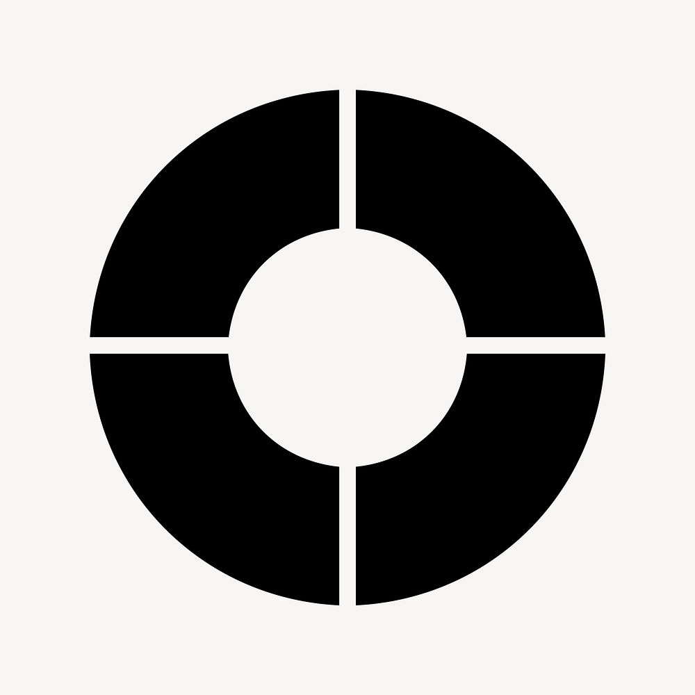 Black circle, business logo element clipart vector