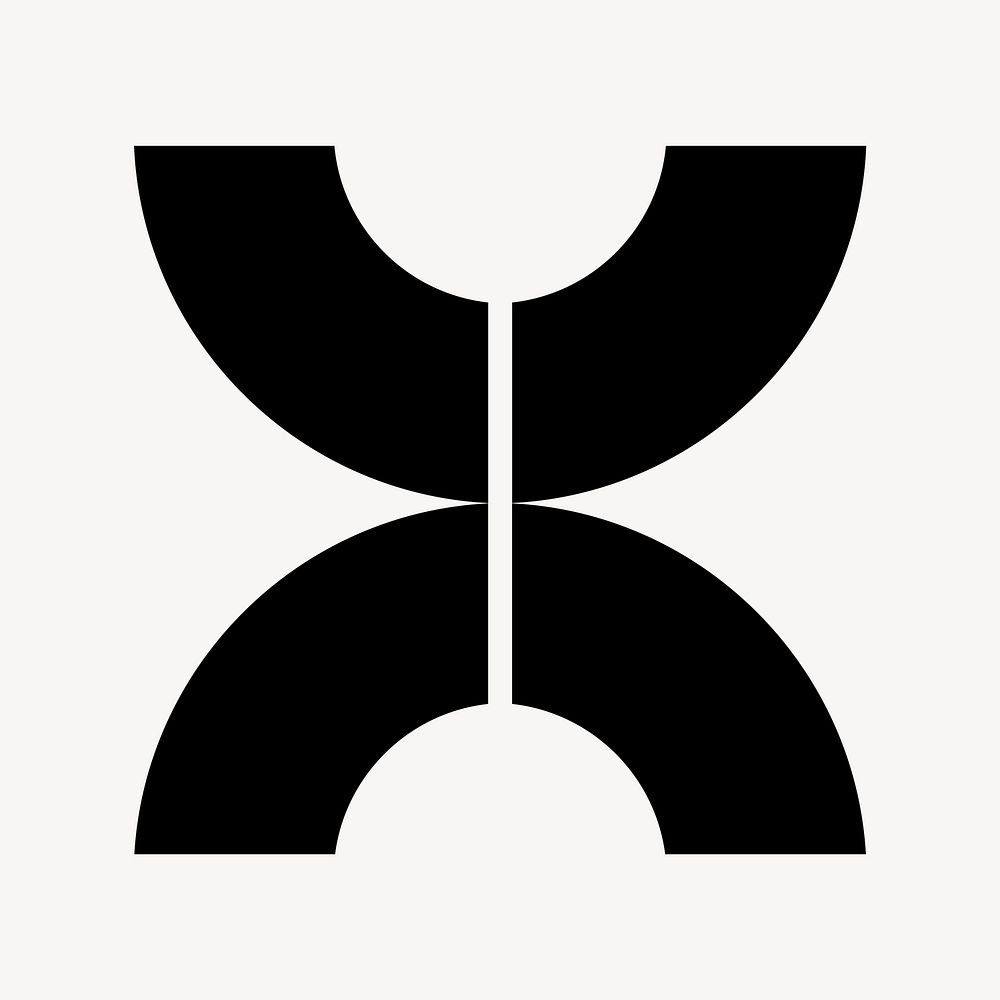 Geometric black business logo element clipart vector