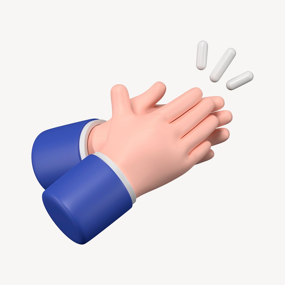 Businessman clapping hands, business etiquette in 3D psd