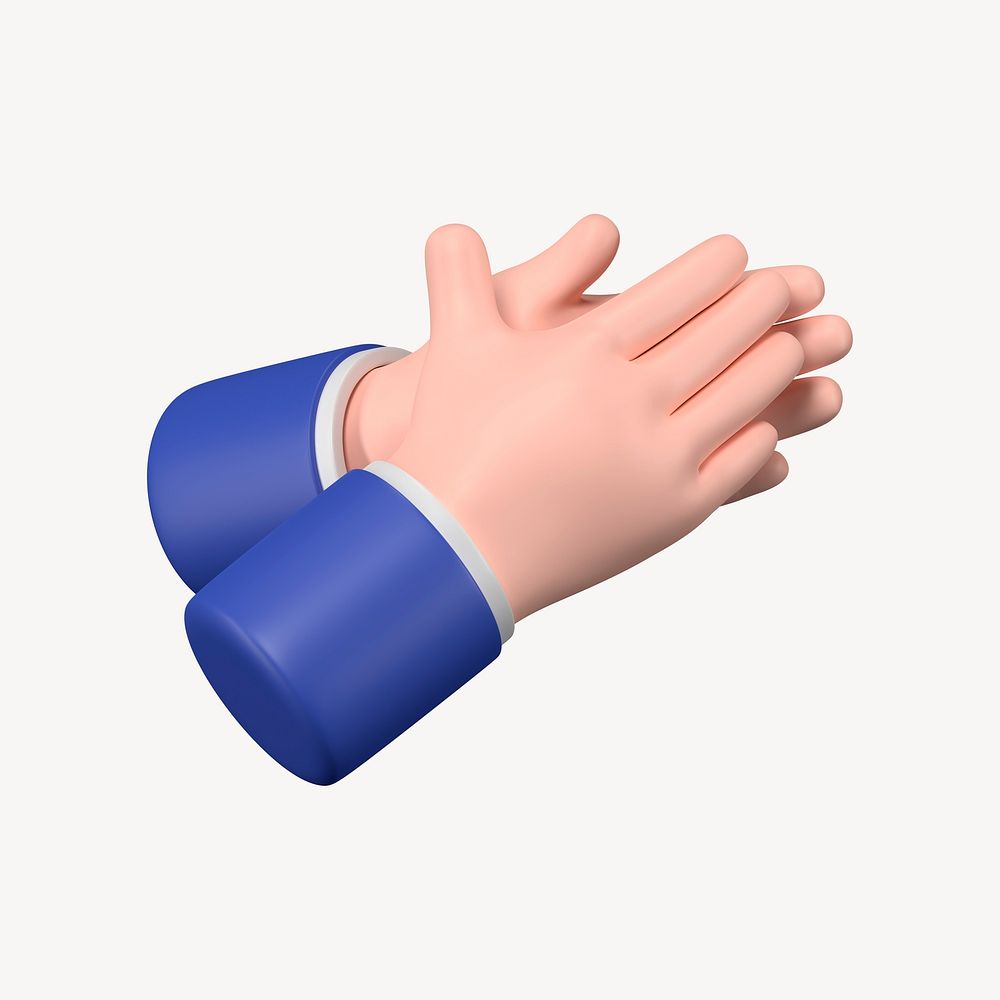 Businessman clapping hands, business etiquette in 3D