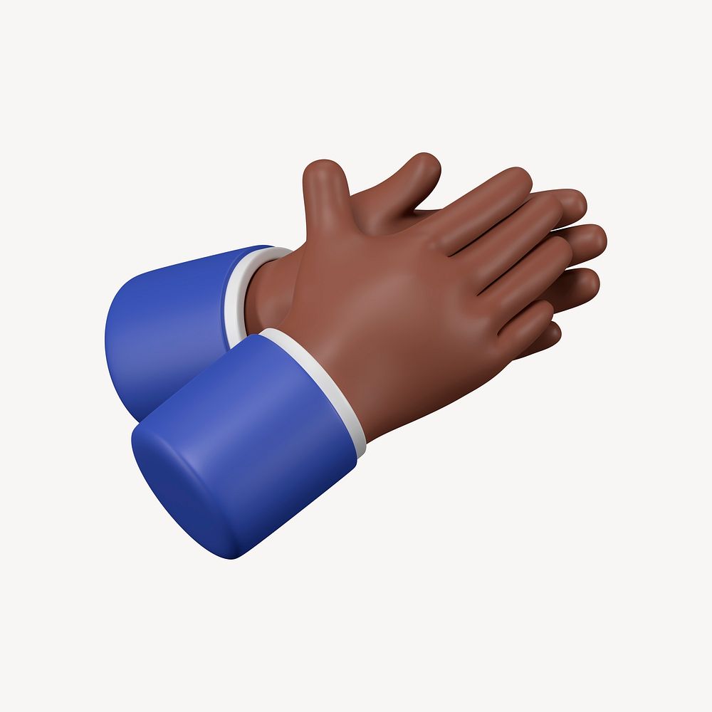 Businessman clapping hands, business etiquette in 3D psd