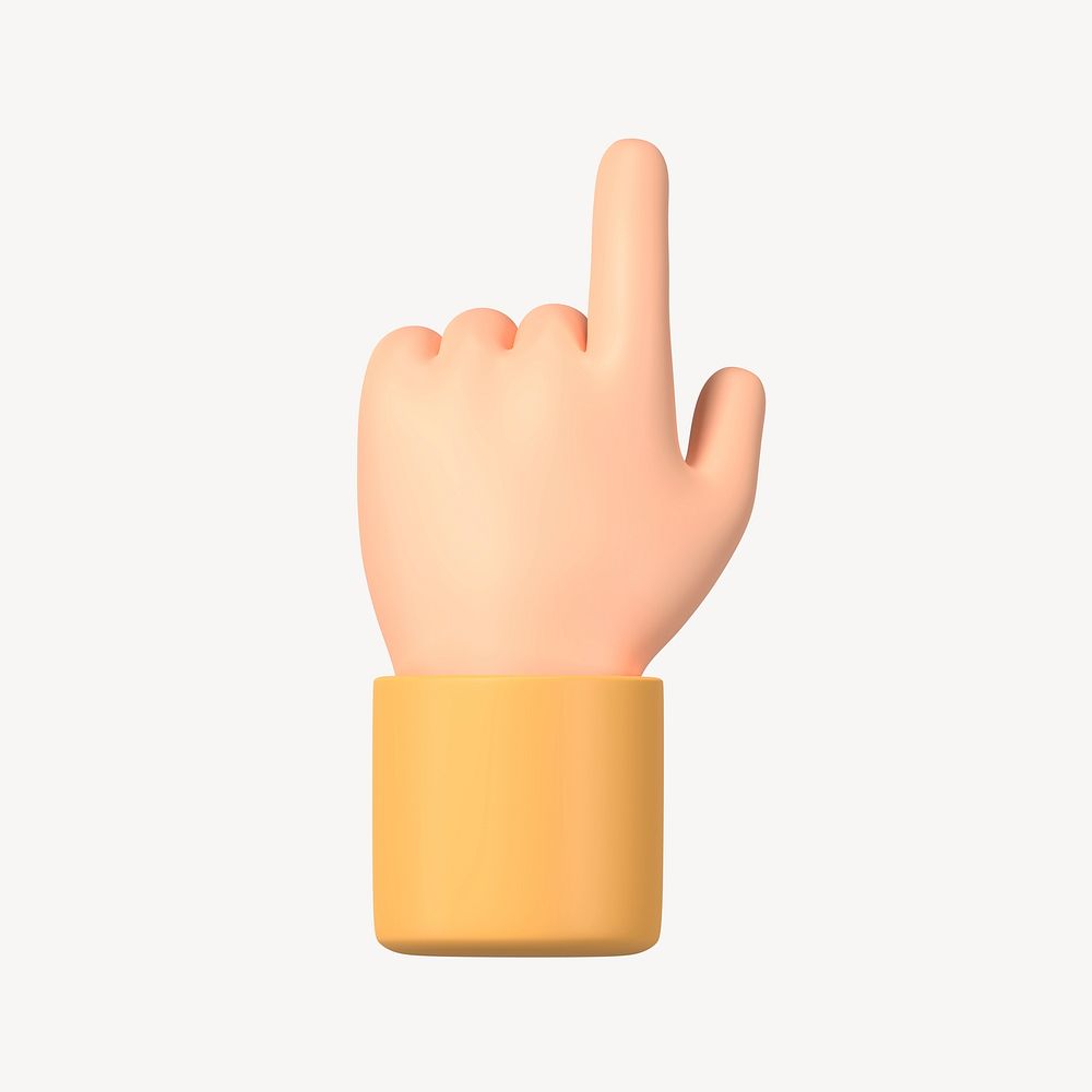 Finger-pointing hand gesture, 3D illustration psd