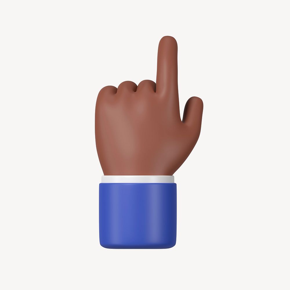 Finger-pointing black hand gesture, 3D business illustration