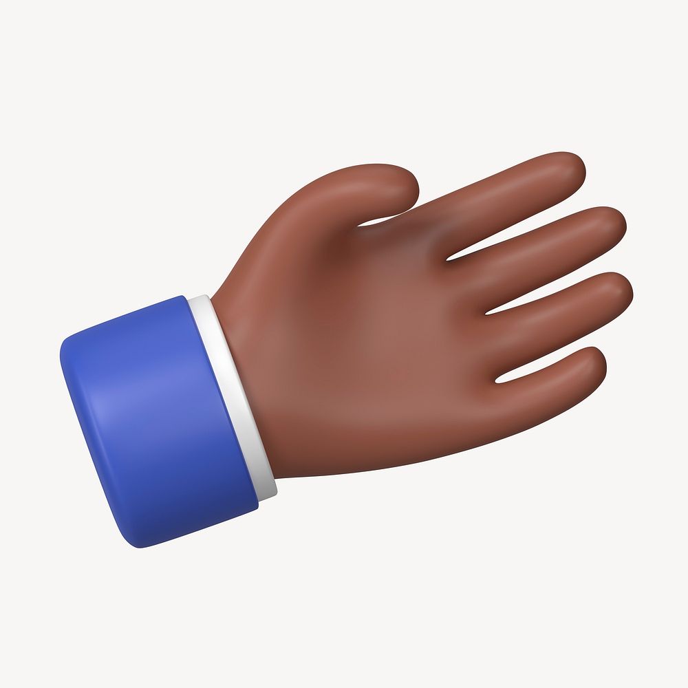 Businessman's palm hand, 3D illustration in aerial view