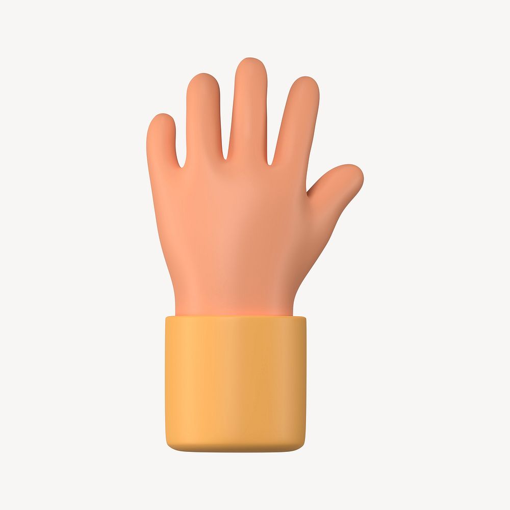 Raised hand gesture, 3D illustration | Premium PSD - rawpixel