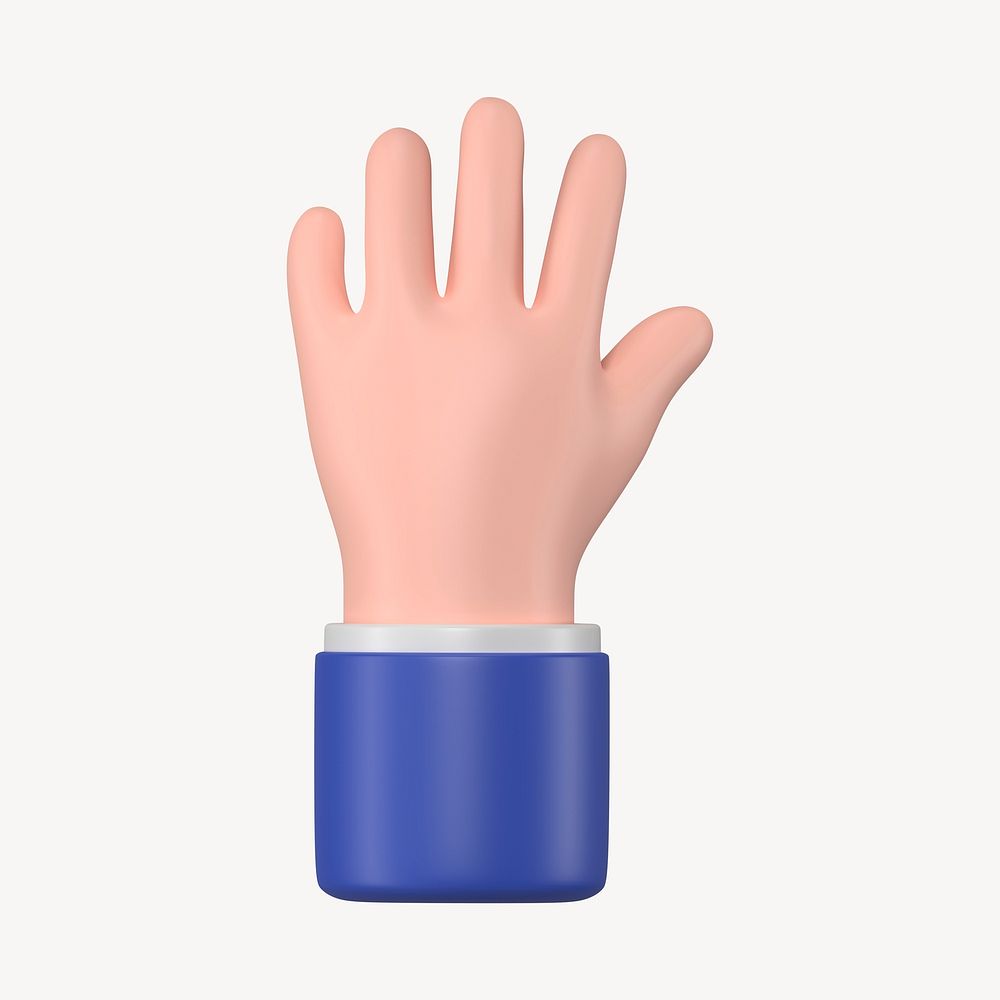 Businessman raising hand gesture, 3D illustration psd